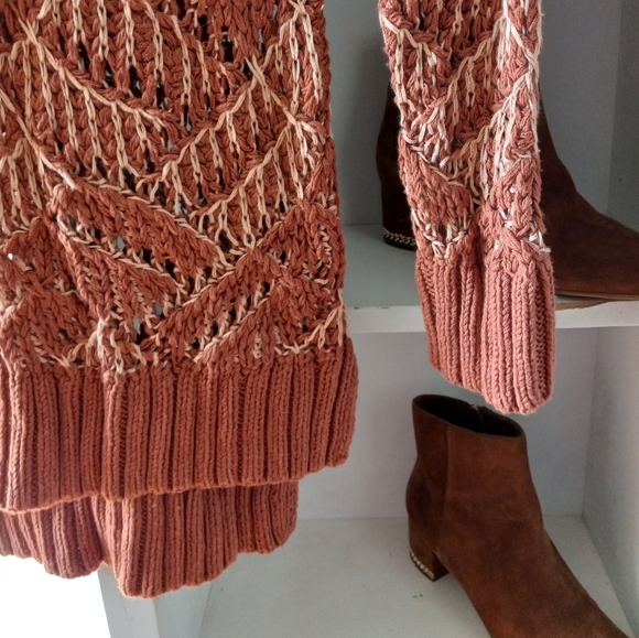 UNIVERSAL THREAD Goods Co. Open Stitch Sweater Tunic boho,sx - Picture 4 of 7